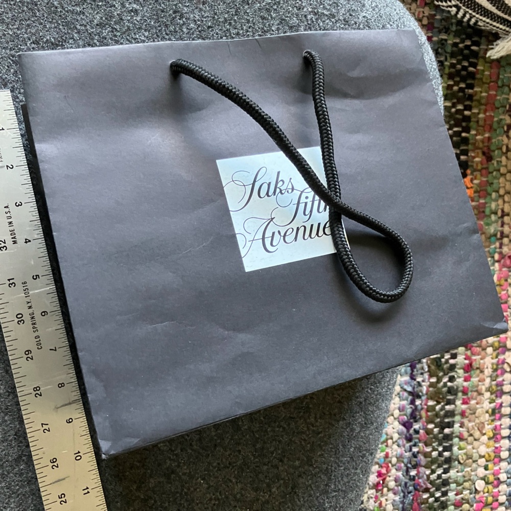 Saks 5th Avenue Black paper shopping bag ￼